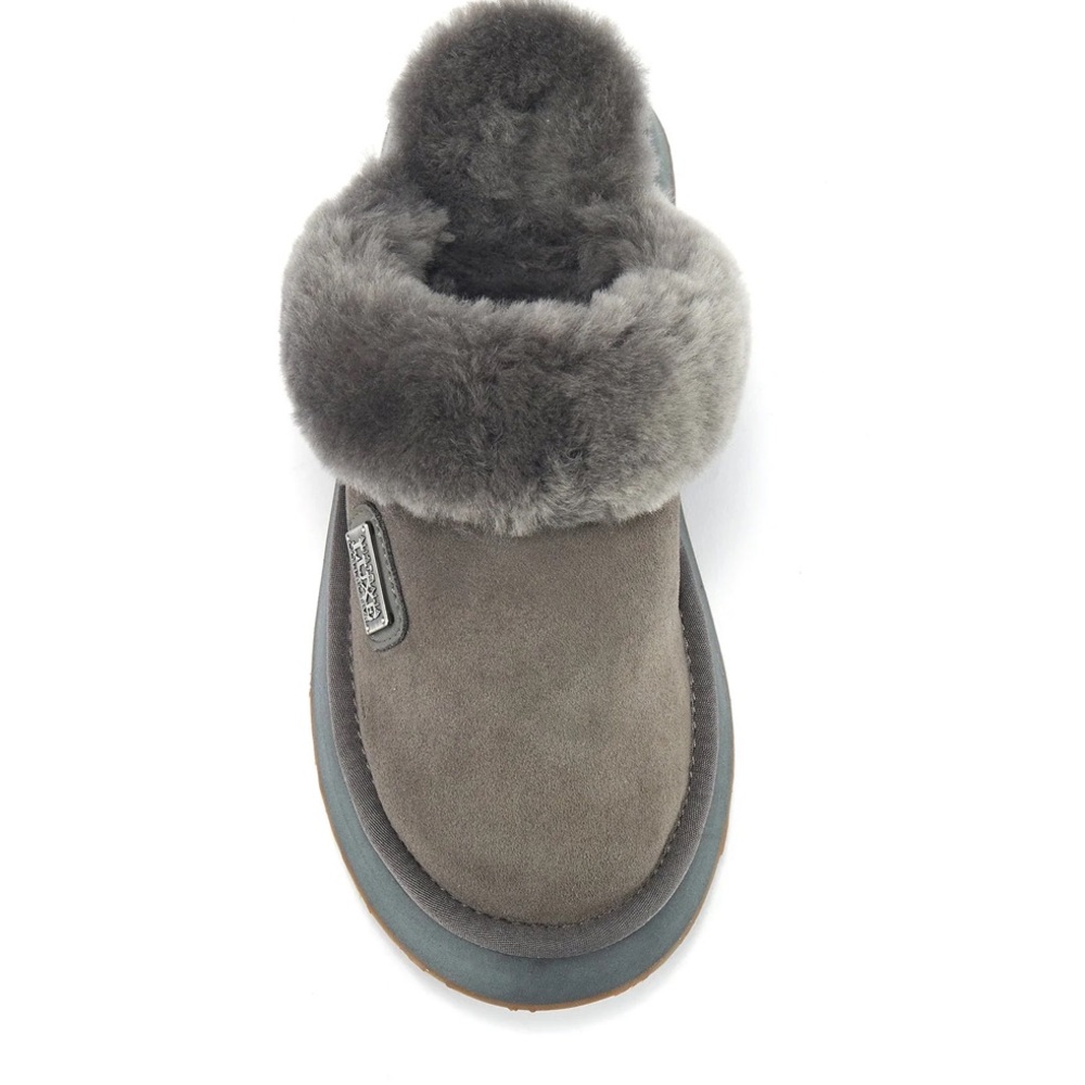 Australia Luxe Collective  Platform Suede & Shearling Mules slippers 8 NEW $200
